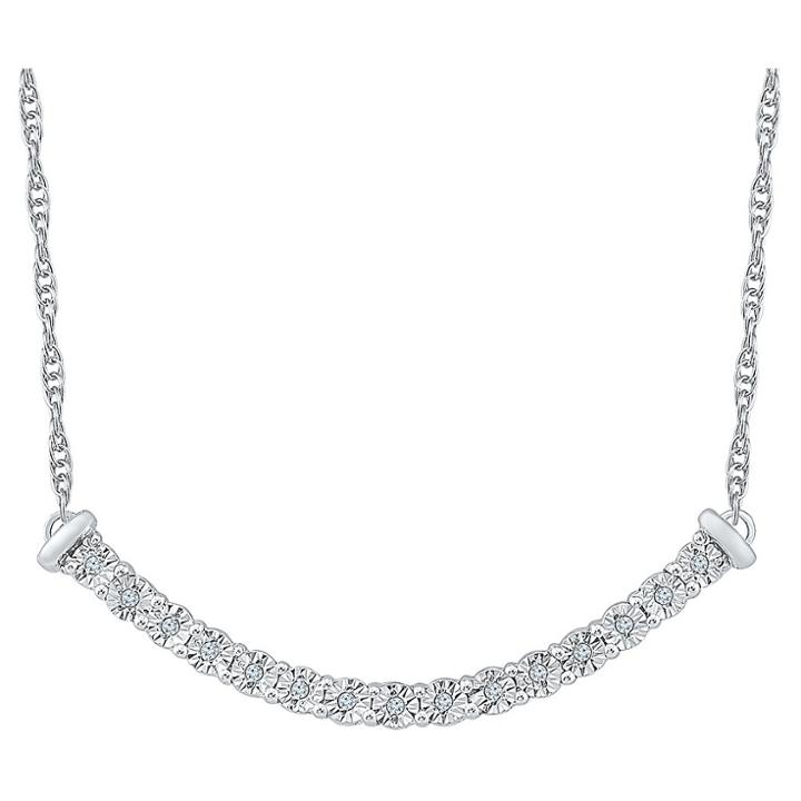 Target Diamond Accent Round White Diamond Fashion Necklace In Sterling Silver (i-j,i2-i3), Girl's