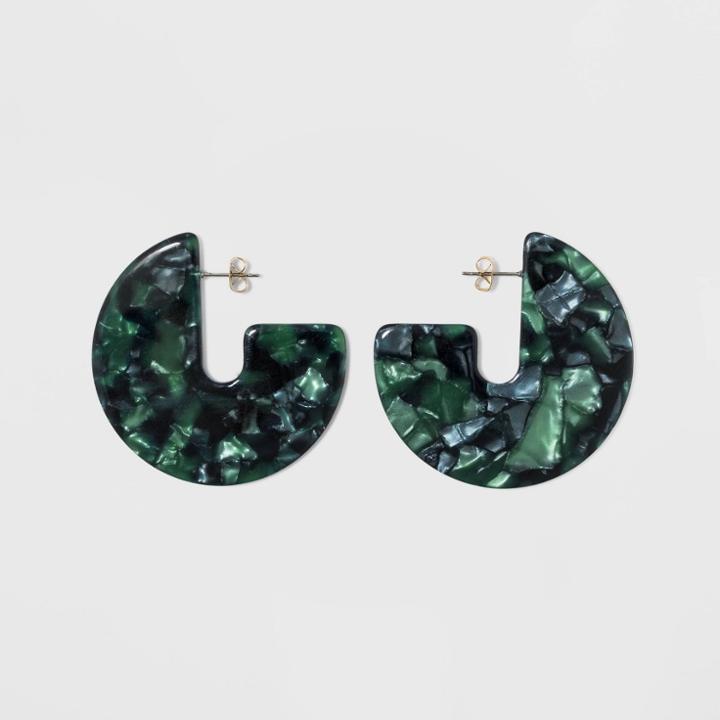 Half Hoop Earrings - A New Day Green