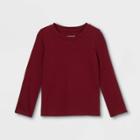 Toddler Girls' Solid Long Sleeve T-shirt - Cat & Jack Burgundy