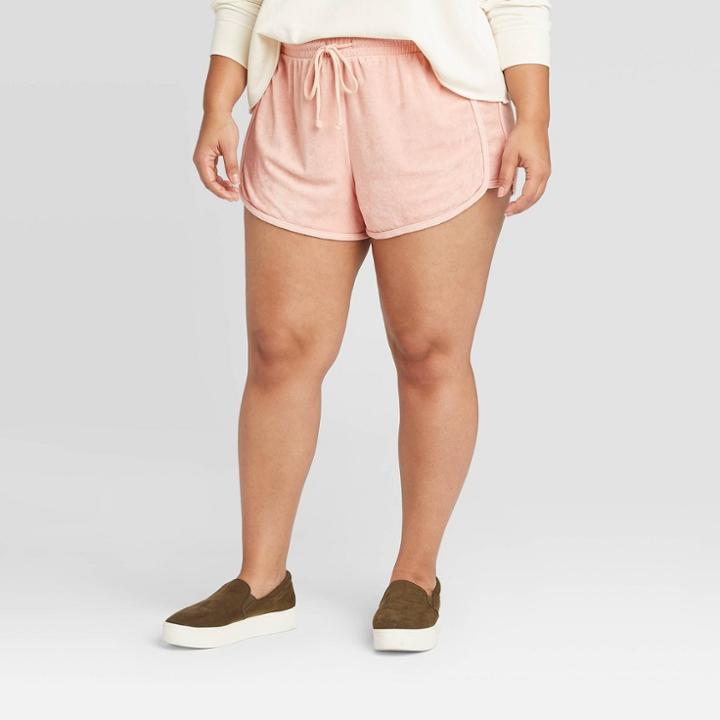 Women's Plus Size Mid-rise French Terry Shorts - Universal Thread Pink 1x, Women's,