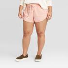 Women's Plus Size Mid-rise French Terry Shorts - Universal Thread Pink 1x, Women's,