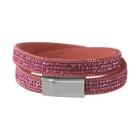 Zirconmania Zirconite Colored Crystals Double Wrap Bracelet - Pink, Girl's