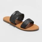 Women's Elizabeth Woven Slide Sandals - Universal Thread Black