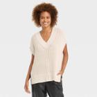 Women's V-neck Sweater Vest - A New Day Cream
