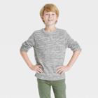 Boys' Long Sleeve Cozy Soft Knit Crew Neck T-shirt - Cat & Jack Heather Gray