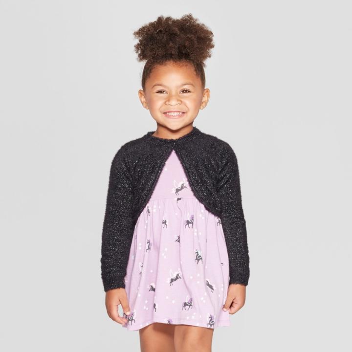 Toddler Girls' Eyelash Bolero Cardigan - Cat & Jack Black