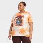 Women's Stranger Things Plus Size Short Sleeve Graphic T-shirt - Orange Tie-dye