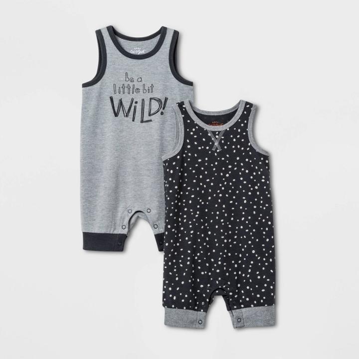 Baby Boys' 2pk Wild Romper Set - Cat & Jack Gray Newborn, Boy's