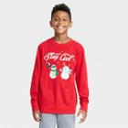 Mad Engine Kids' Snowmen Stay Cool Fleece Sweatshirt - Red
