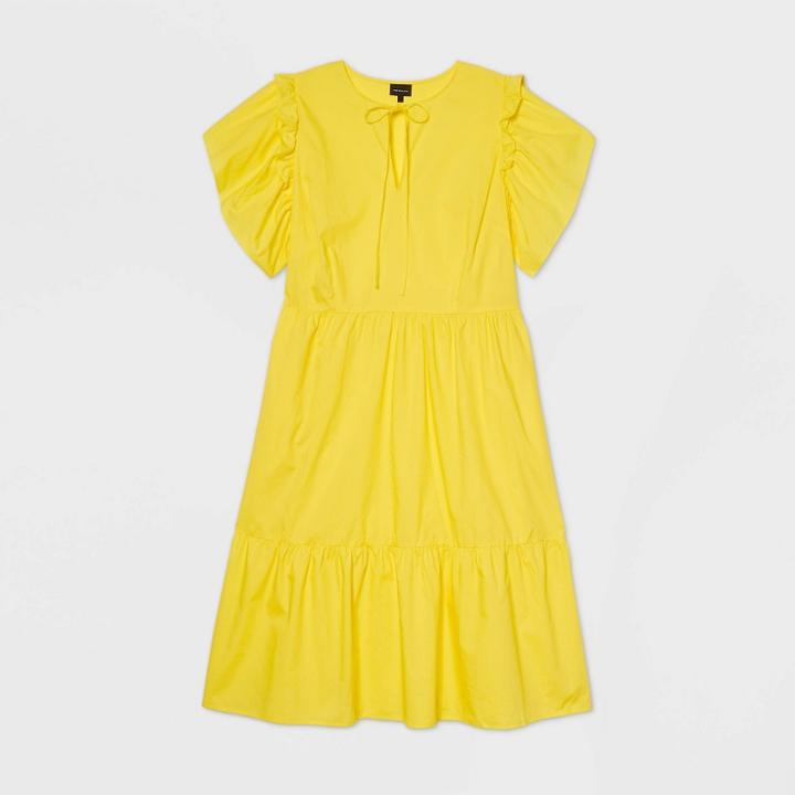 Women's Plus Size Short Sleeve Dress - Who What Wear Yellow
