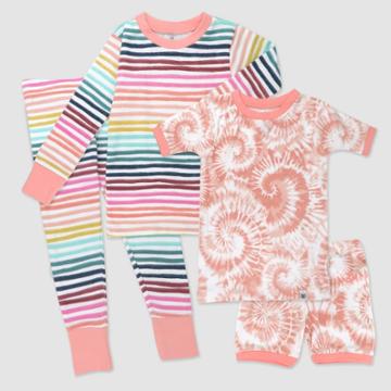 Honest Baby Toddler Girls' 4pc Dreamy Striped Organic Cotton Pajama Set - 2t, One Color