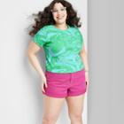 Women's Plus Size Short Sleeve Fitted T-shirt - Wild Fable Green