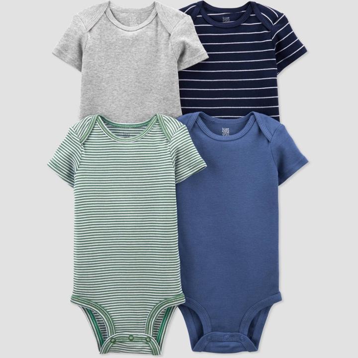 Baby Boys' 4pk Solid Bodysuit - Just One You Made By Carter's Blue