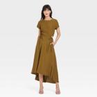 Women's Short Sleeve Cut Out Dress - A New Day Brown