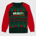 Well Worn Girls' 'naughty Or Nice' Flip Sequin Sweater - Green/red