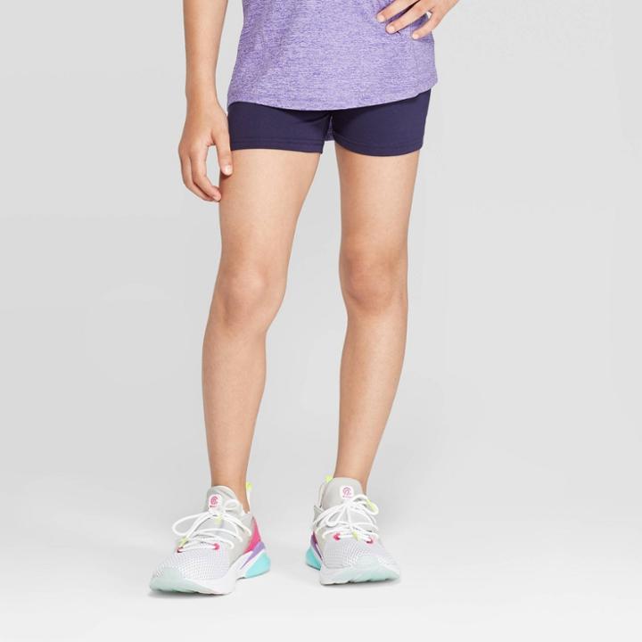 Girls' Performance Yoga Shorts - C9 Champion Navy Blue