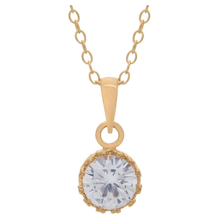 5/6 Tcw Tiara White Sapphire Crown Pendant In Gold Over
