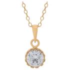 5/6 Tcw Tiara White Sapphire Crown Pendant In Gold Over