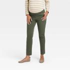 The Nines By Hatch Classic 5 Pocket Cotton Twill Maternity Pants Olive Green