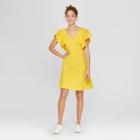 Women's Ruffle Sleeve Shift Dress - A New Day Yellow