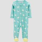 Baby Girls' Floral Bee Footed Pajamas - Just One You Made By Carter's Blue Newborn