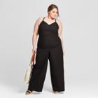 Women's Plus Size Side Button Jumpsuit - Universal Thread Black