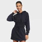 Women's Full Zip French Terry Cropped Hooded Sweatshirt - Joylab Black
