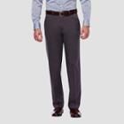 Haggar Men's Premium No Iron Classic Fit Flat Front Casual Pants - Dark Gray