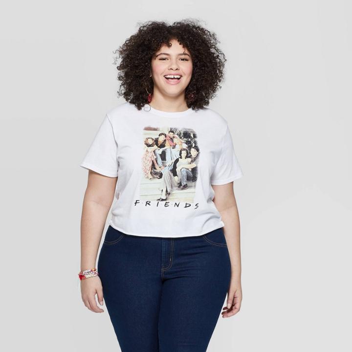 Women's Friends Plus Size Short Sleeve Graphic T-shirt (juniors') - White