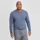 Men's Tall Striped Athletic Fit Long Sleeve Lyndale T-shirt - Goodfellow & Co Blue