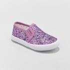 Toddler Girls' Madigan Slip On Glitter Sneakers - Cat & Jack Purple