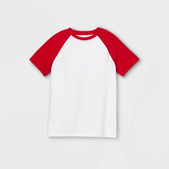 Boys' Baseball Short Sleeve T-shirt - Cat & Jack Red/white