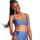 Women's Tropical/leopard Print Underwire Bikini Top - Tabitha Brown For Target Blue/pink Xxs
