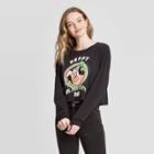 Women's Nickelodeon Happy St. Patricks Day Long Sleeve Cropped T-shirt (juniors') - Black