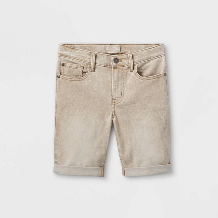 Boys' Rolled Hem Jean Shorts - Art Class Khaki