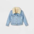 Toddler Girls' Sherpa Denim Jacket - Cat & Jack Light Wash