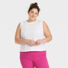 Women's Plus Size Cropped Tank Top - All In Motion White