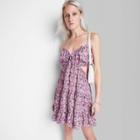 Women's Sleeveless Cut Out Babydoll Dress - Wild Fable Purple Floral