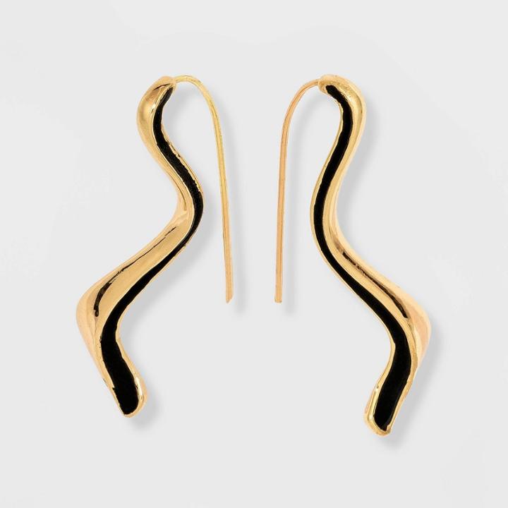 Squiggly Linear Earrings - A New Day Gold