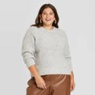 Women's Plus Size Crewneck Pullover Sweater - A New Day Gray