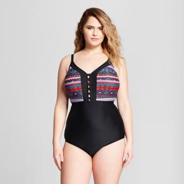 Costa Del Sol Women's Plus Size Strappy One Piece - 1x,