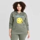 Women's Nirvana Plus Size Hooded Graphic Sweatshirt - Charcoal Gray