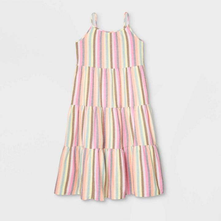 Girls' Tiered Woven Maxi Sleeveless Dress - Cat & Jack
