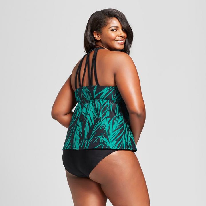 Women's Strappy Back Tankini - Ava & Viv Green