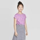Girls' Short Sleeve Flamingo Print T-shirt - Cat & Jack Violet