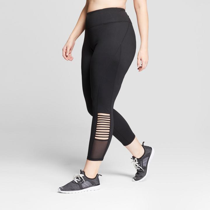 Women's Plus Size Freedom Mid-rise Mesh Insert Leggings - C9 Champion Black