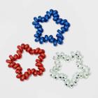 No Brand Americana Star Shaped Phone Cord Twister Set 3pc - Red/blue/silver