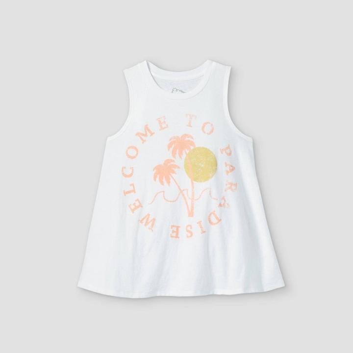 Girls' Swing Graphic Tank Top - Art Class White