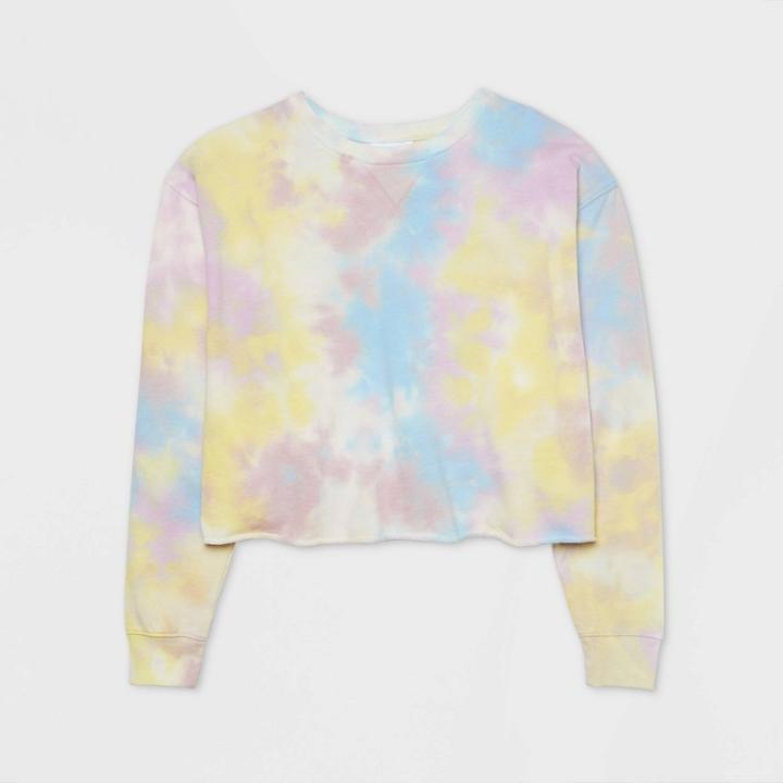Women's Cropped Lounge Top - Colsie Tie-dye Xs, Women's,