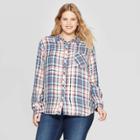 Women's Plus Size Plaid Long Sleeve Collared Button-down Shirt - Universal Thread X,